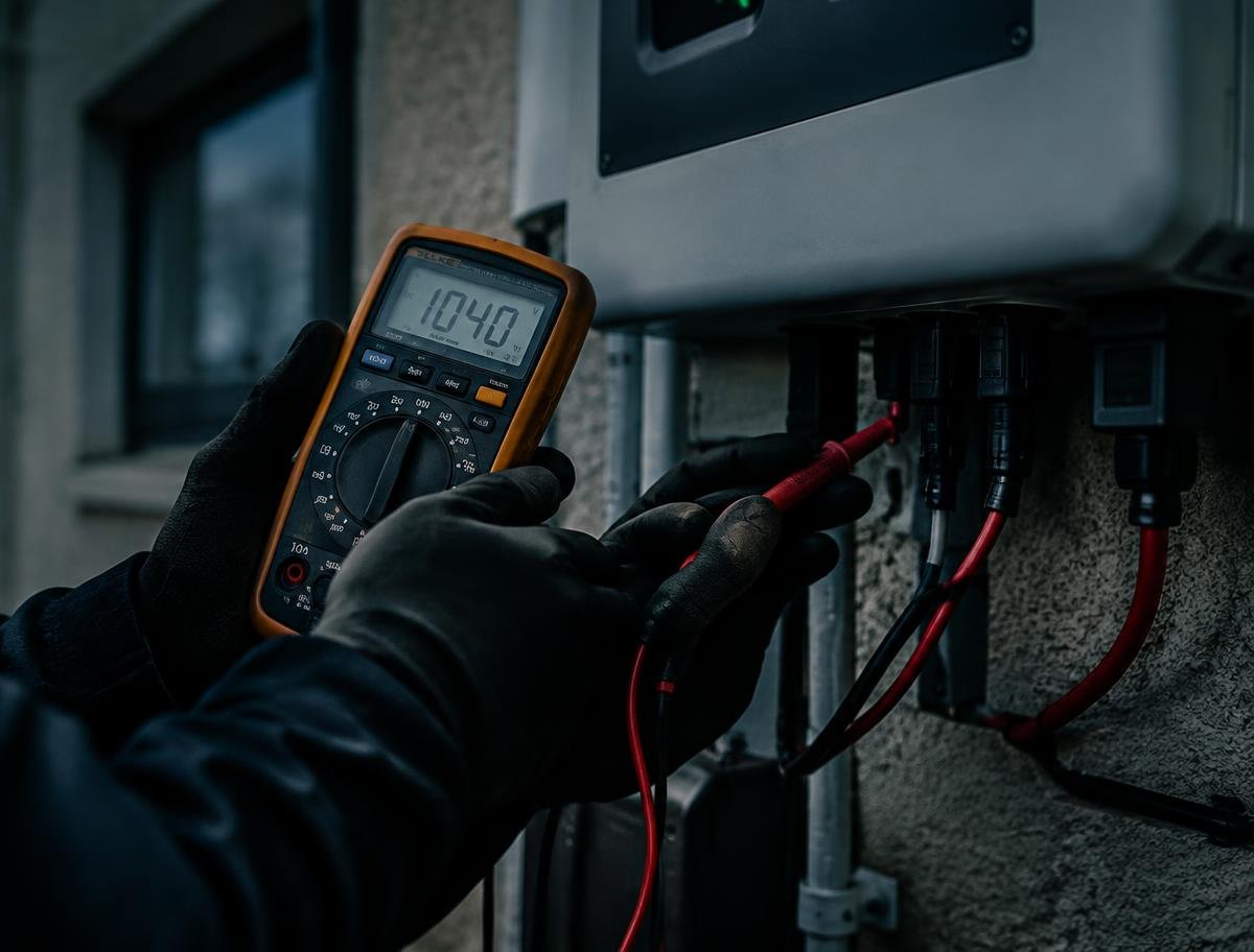 Solar diagnostics readings being recorded during project documentation