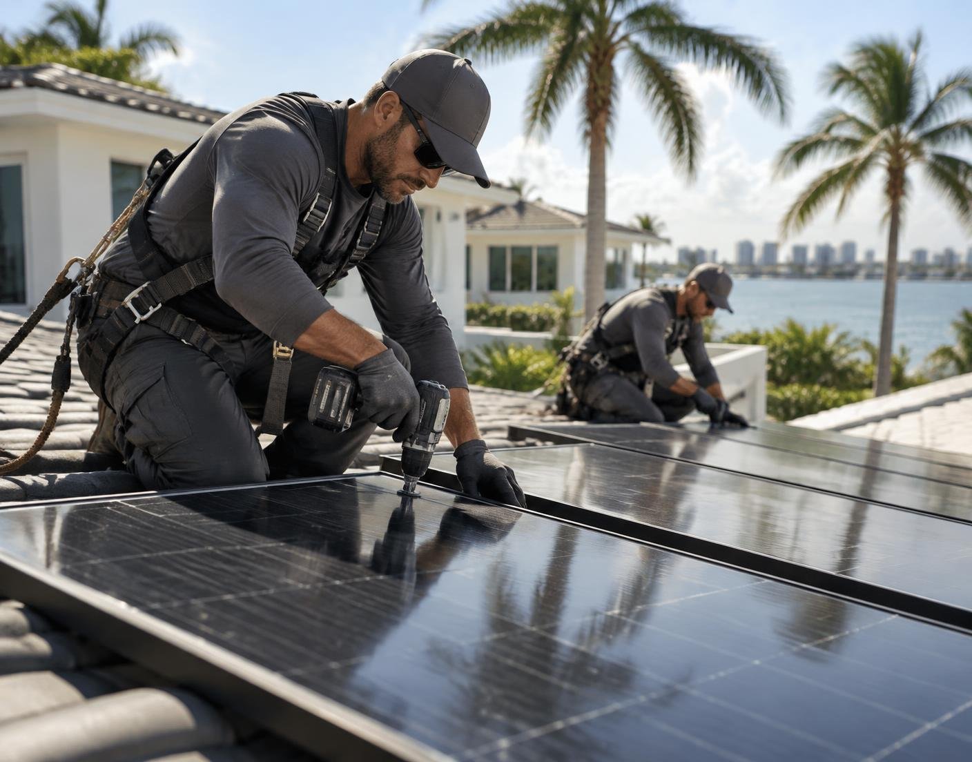 Solar professionals working through a documented removal process